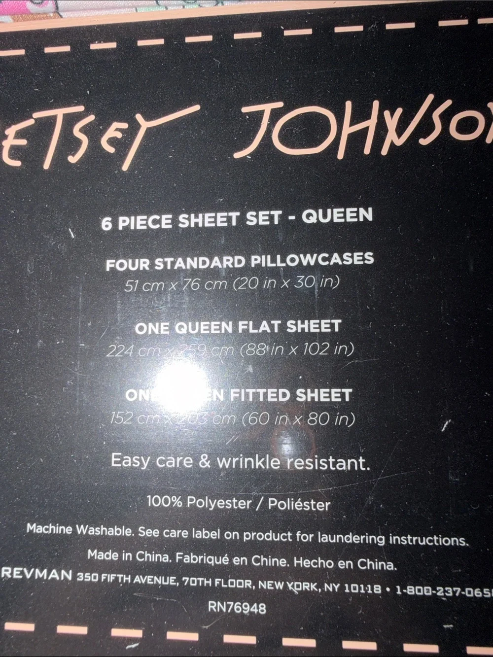 Betsey Johnson Pink Ice Cream & Bow Print Queen Sheet Set